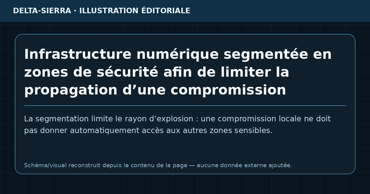 Infrastructure numérique segmentée en zones de sécurité afin de limiter la propagation d’une compromission