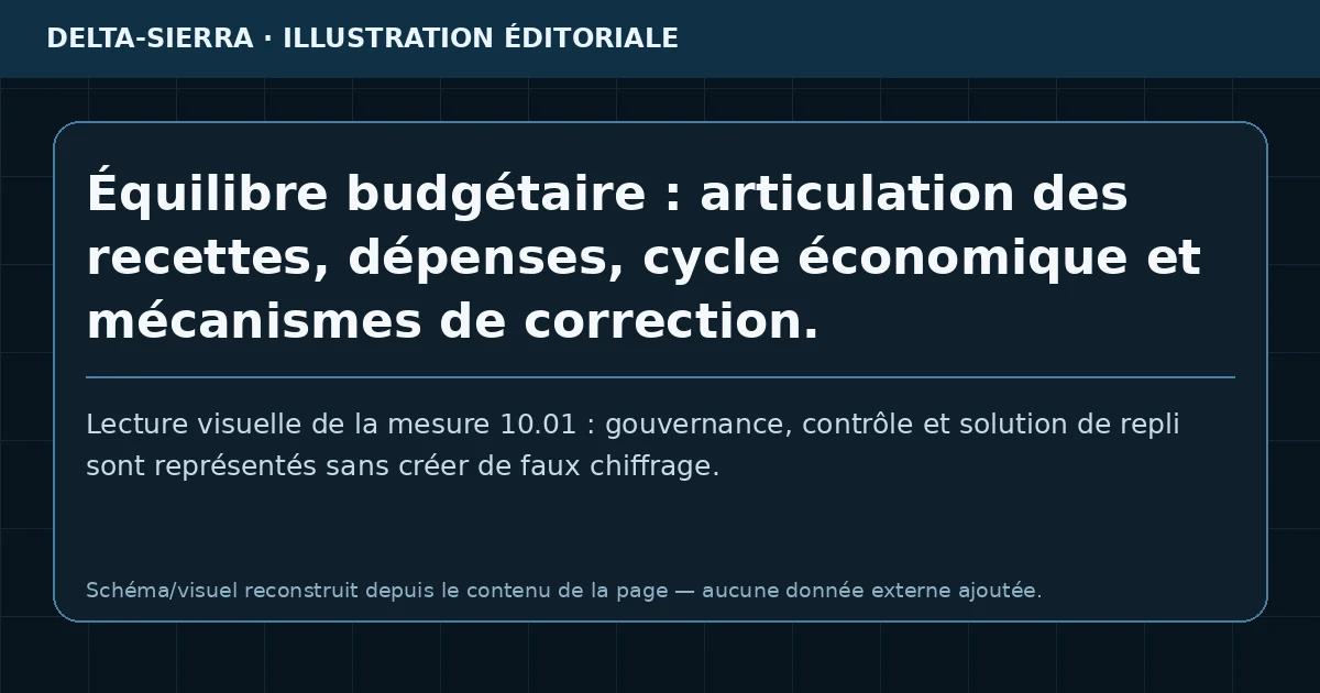 Équilibre budgétaire : articulation des recettes, dépenses, cycle économique et mécanismes de correction.