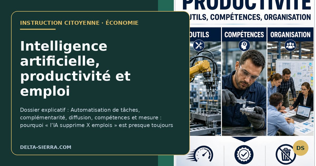 Intelligence artificielle, productivité et emploi