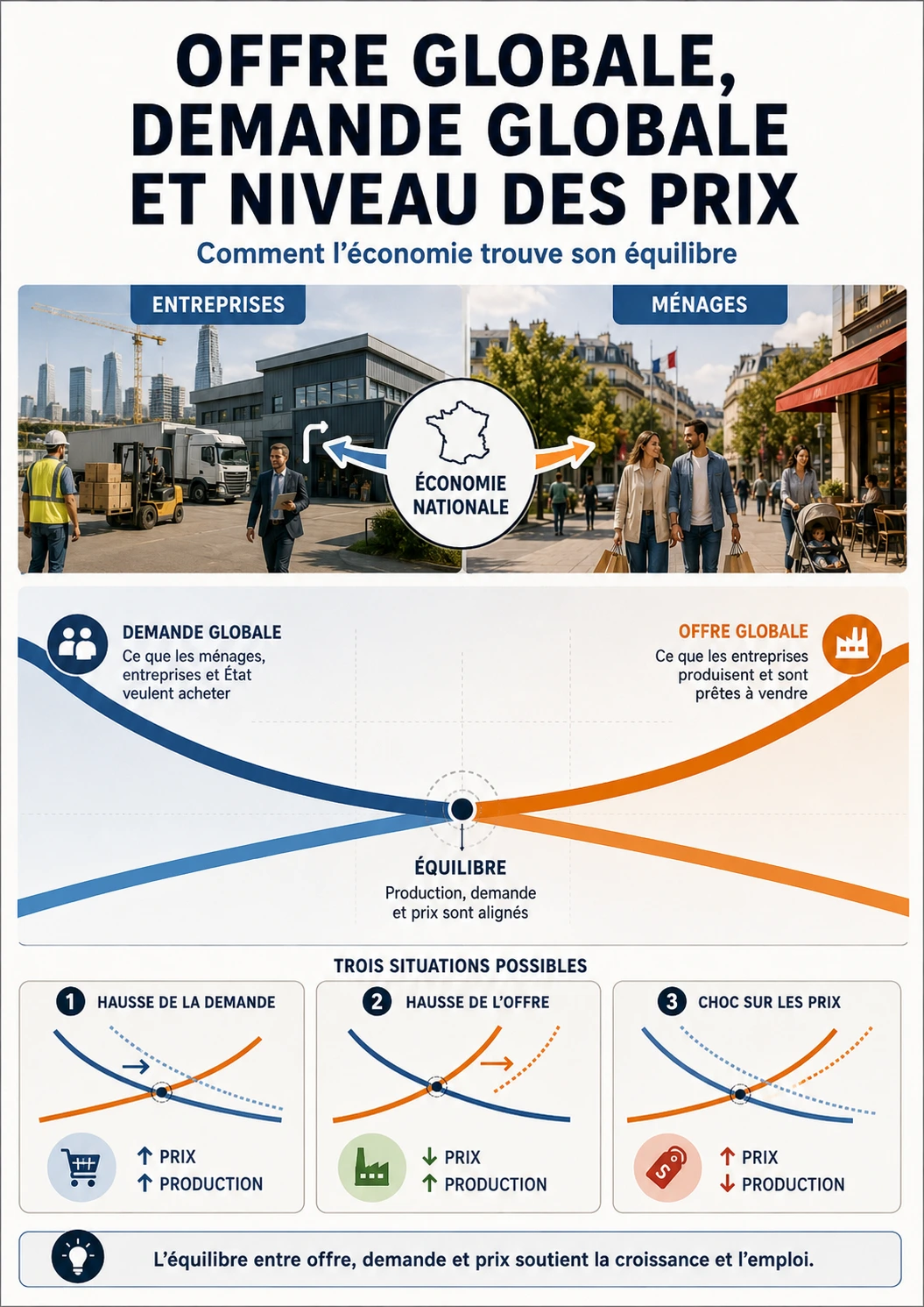 Infographie sur l’équilibre économique en France