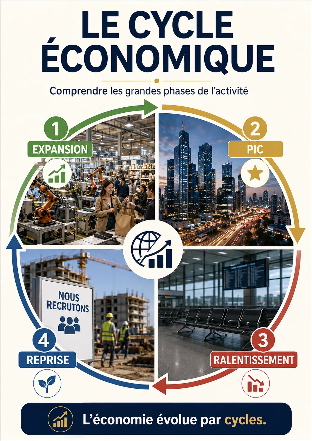 Le cycle économique en quatre phases