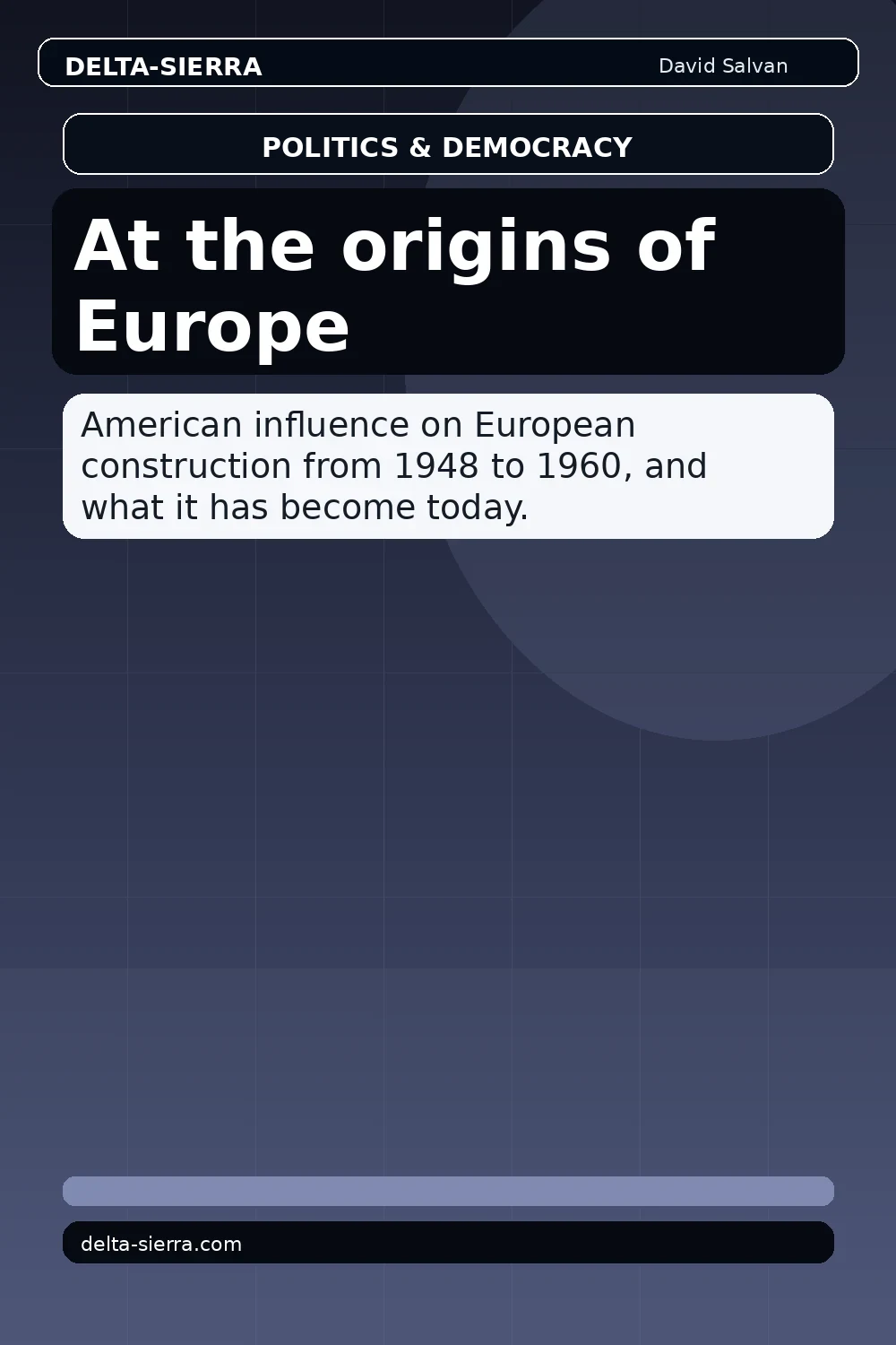 At the origins of Europe