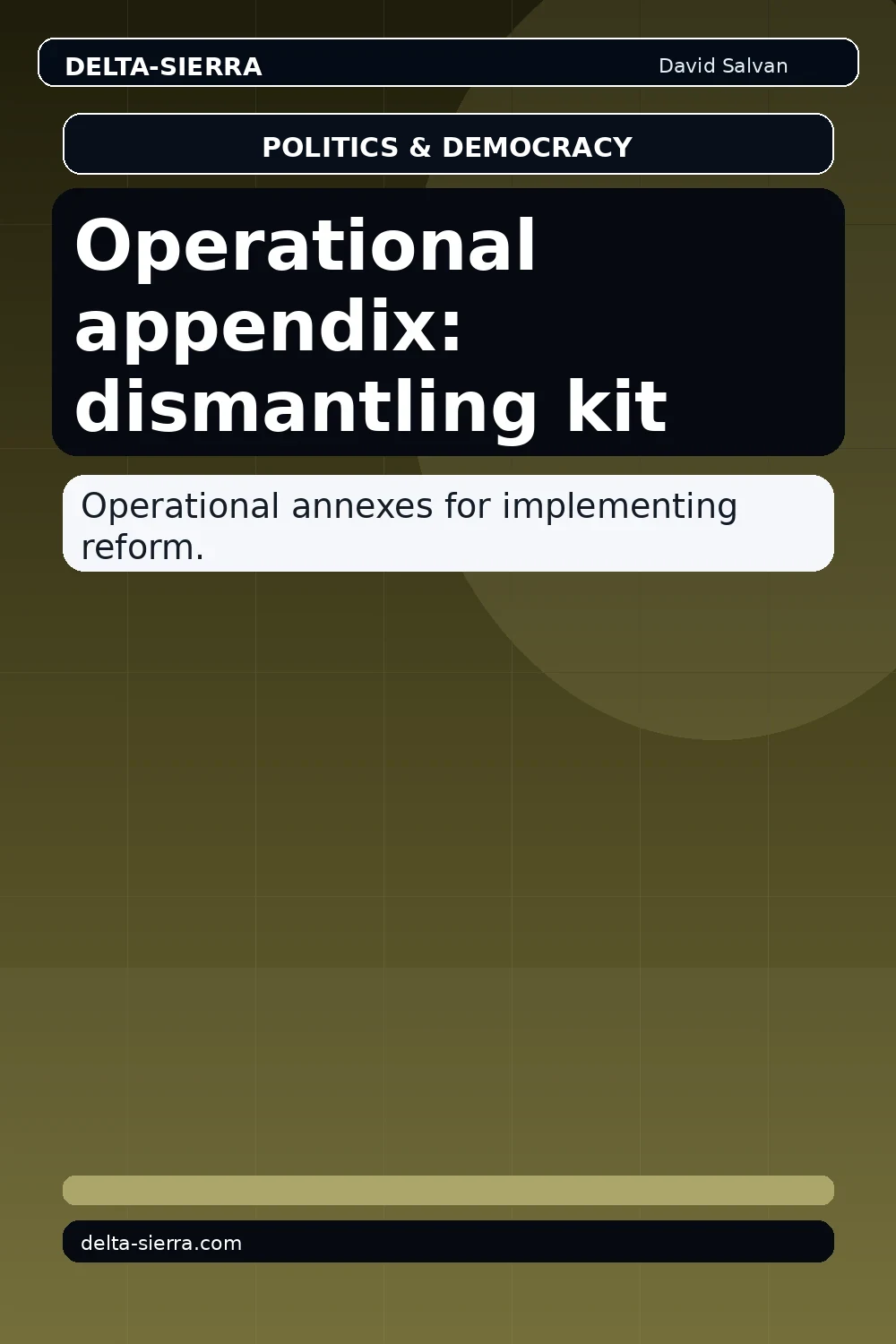 Operational appendix: dismantling kit