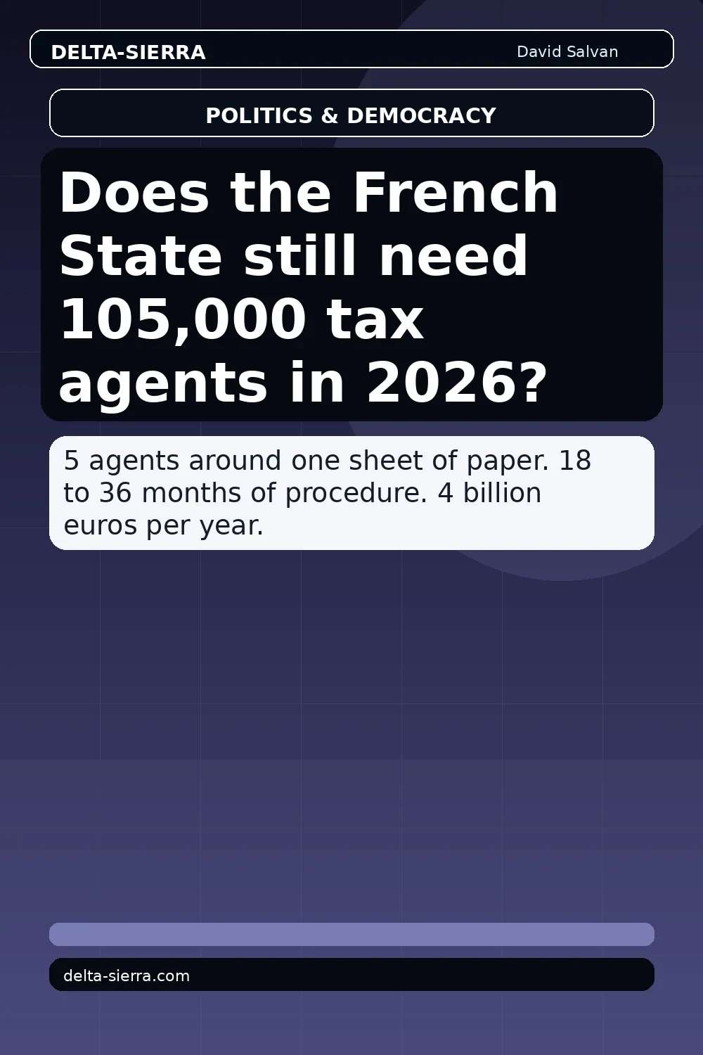 Does the French State still need 105,000 tax agents in 2026?