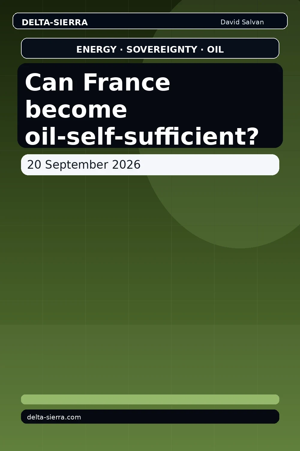 Can France become oil-self-sufficient?