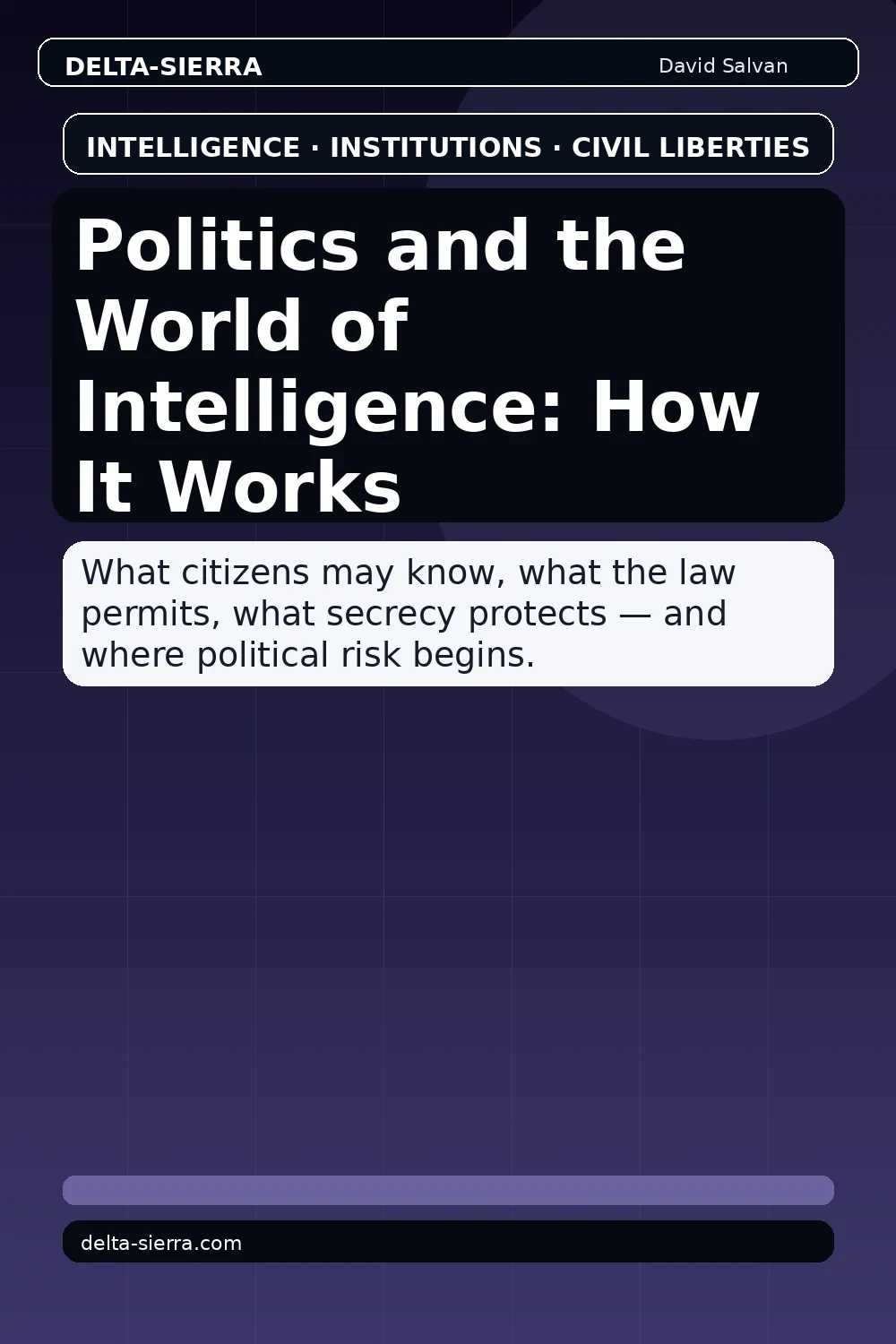 Politics and the World of Intelligence: How It Works