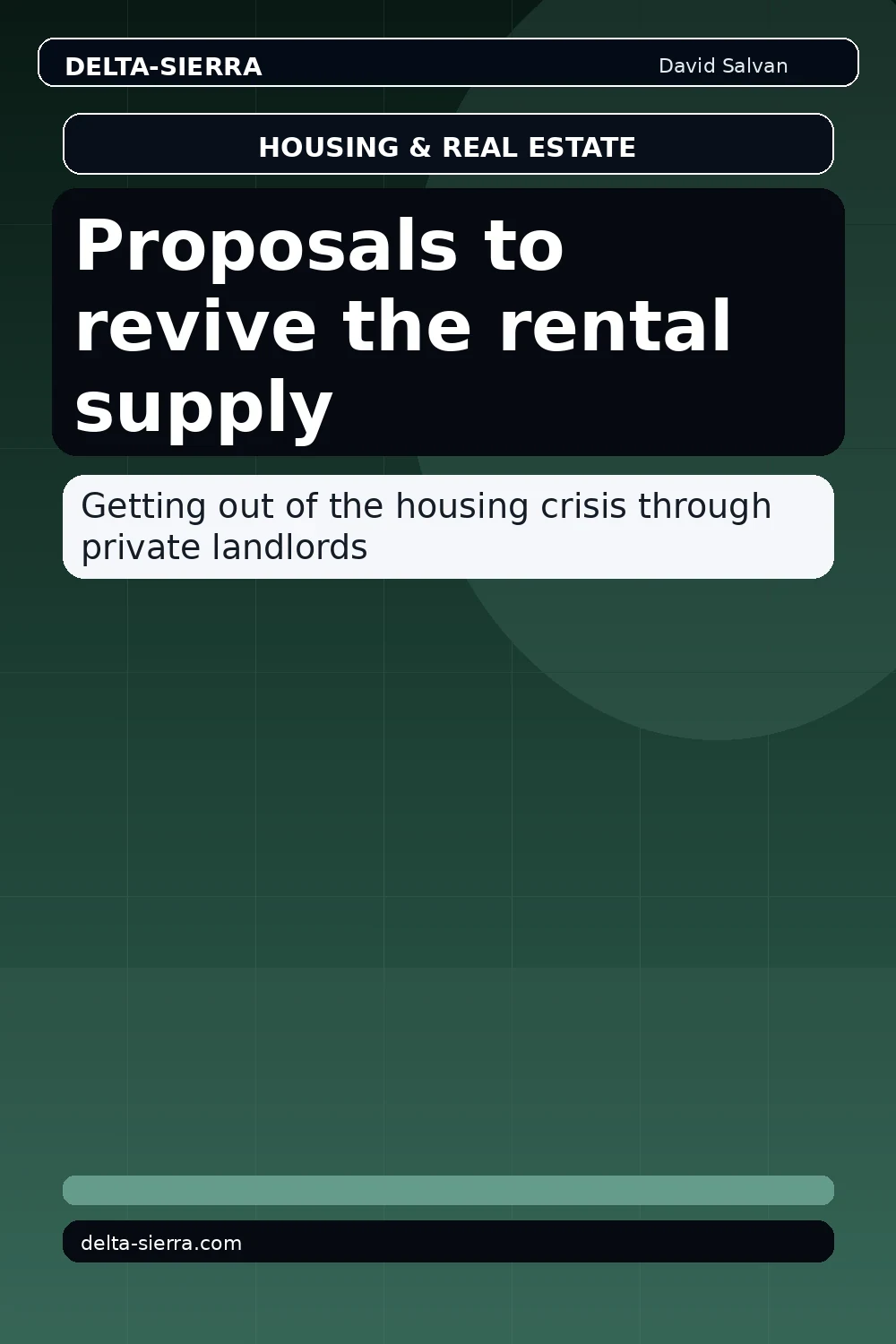 Proposals to revive the rental supply