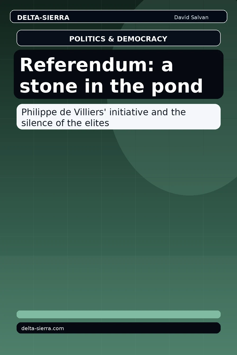 Referendum: a stone in the pond