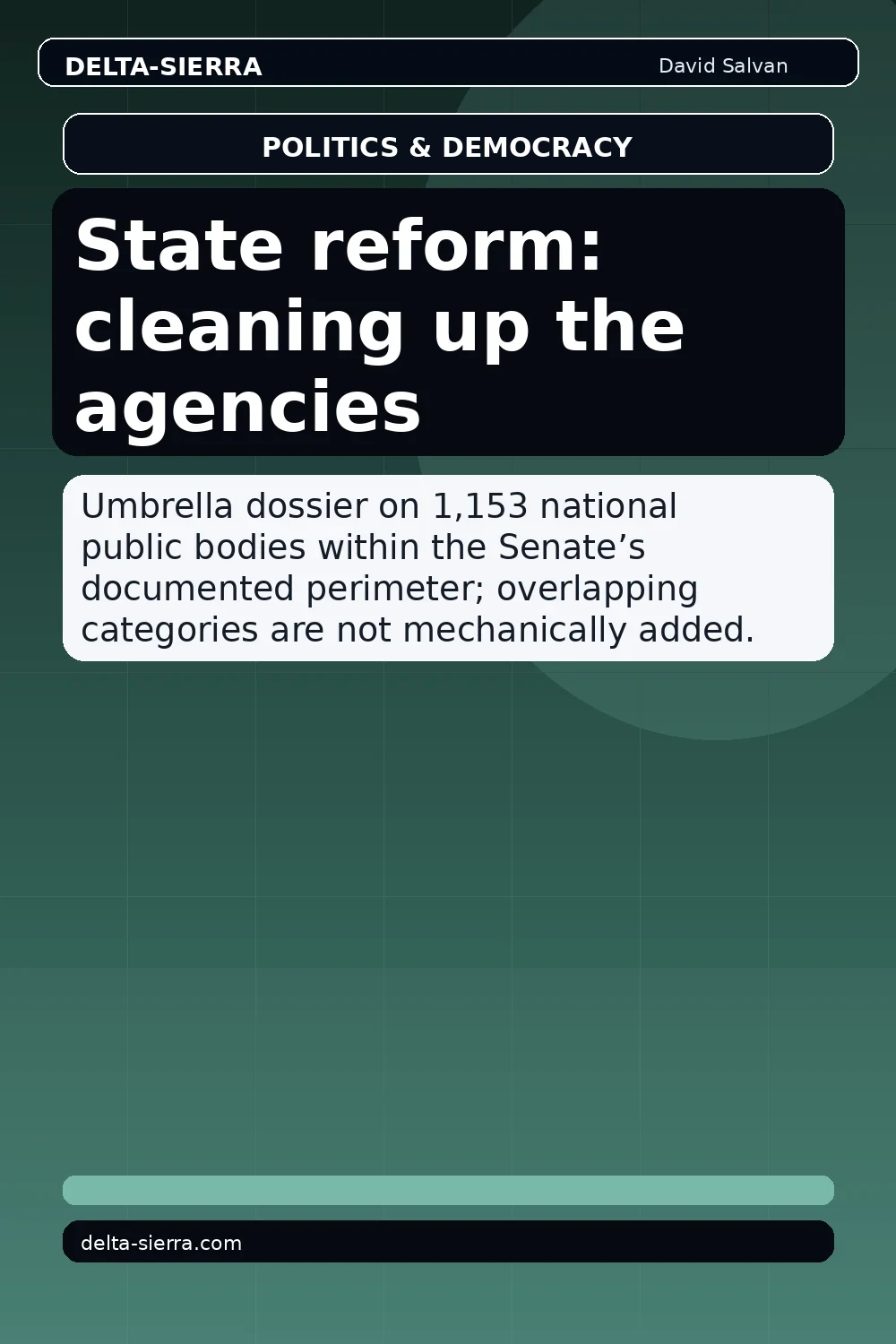 State reform: cleaning up the agencies