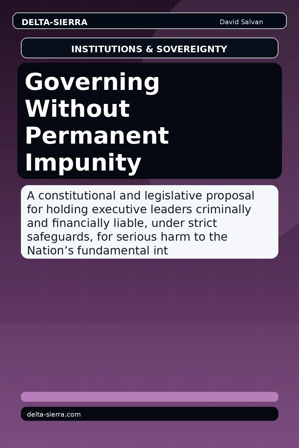 Governing Without Permanent Impunity