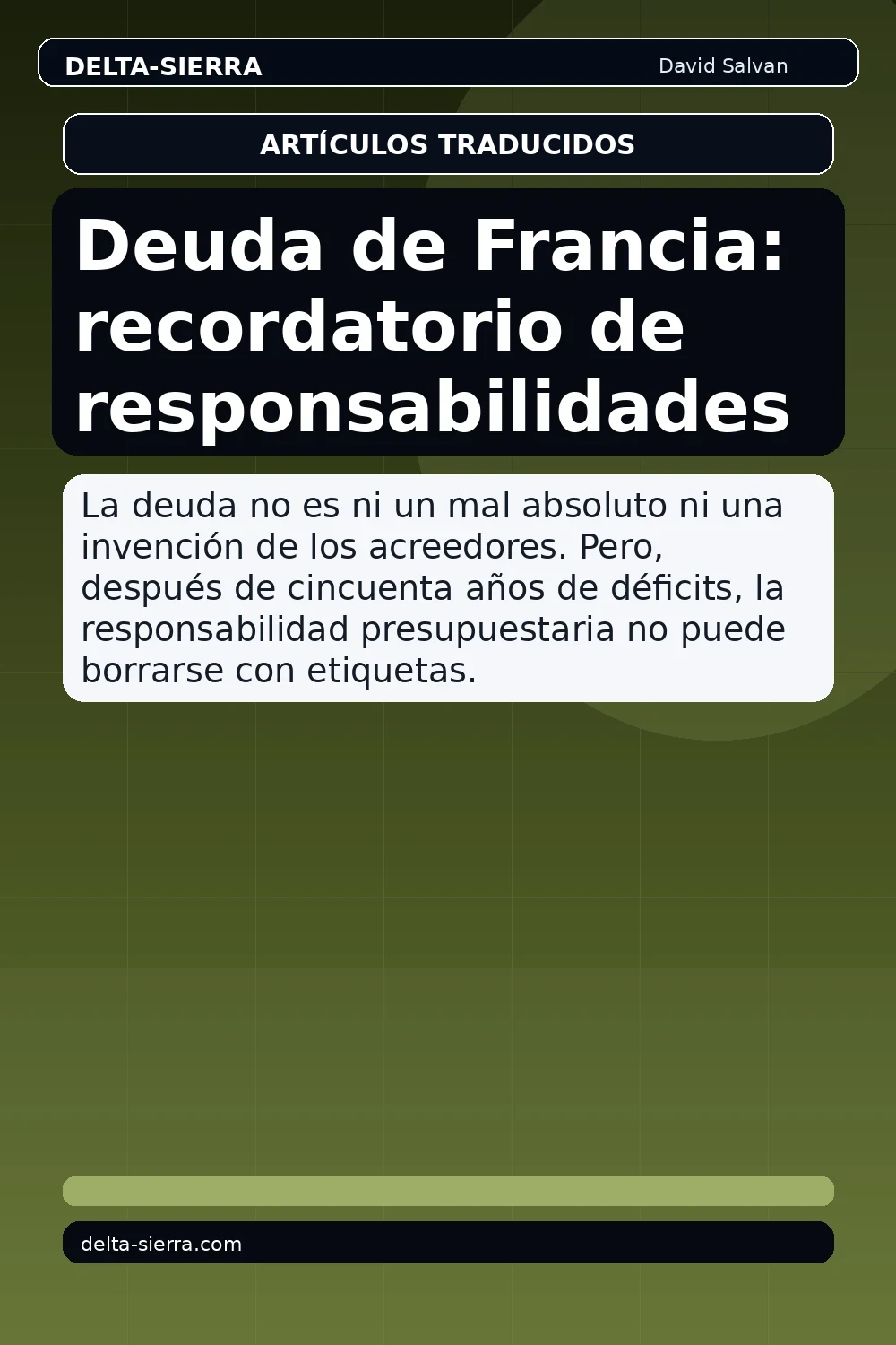 Deuda de Francia: recordatorio de responsabilidades