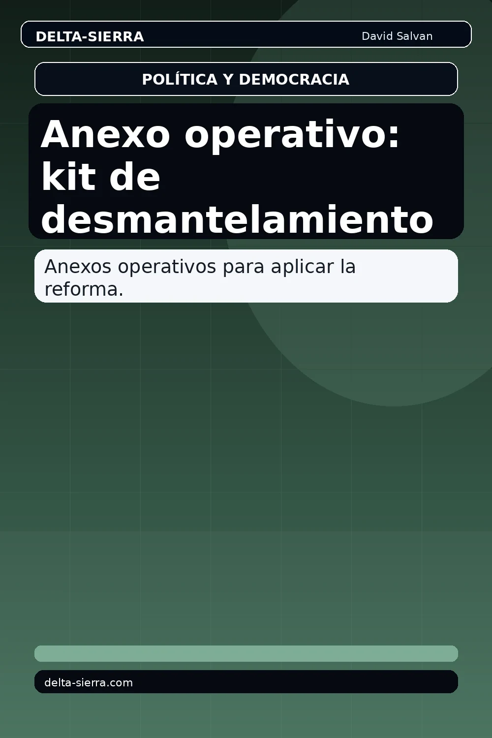 Anexo operativo: kit de desmantelamiento