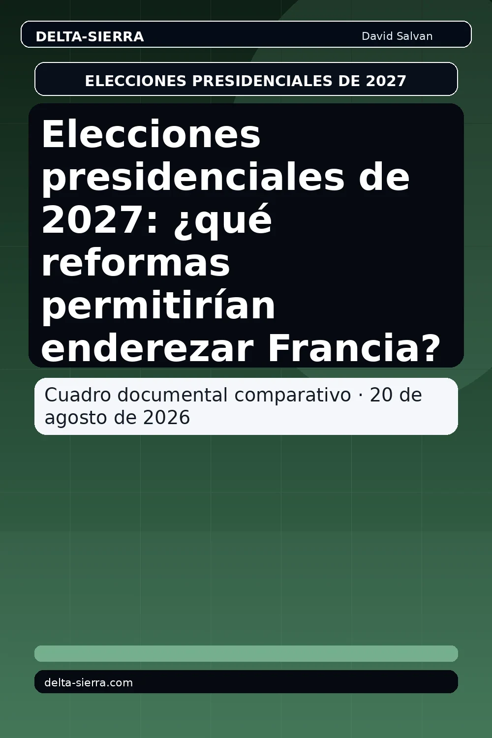 Elecciones presidenciales de 2027: ¿qué reformas permitirían enderezar Francia?