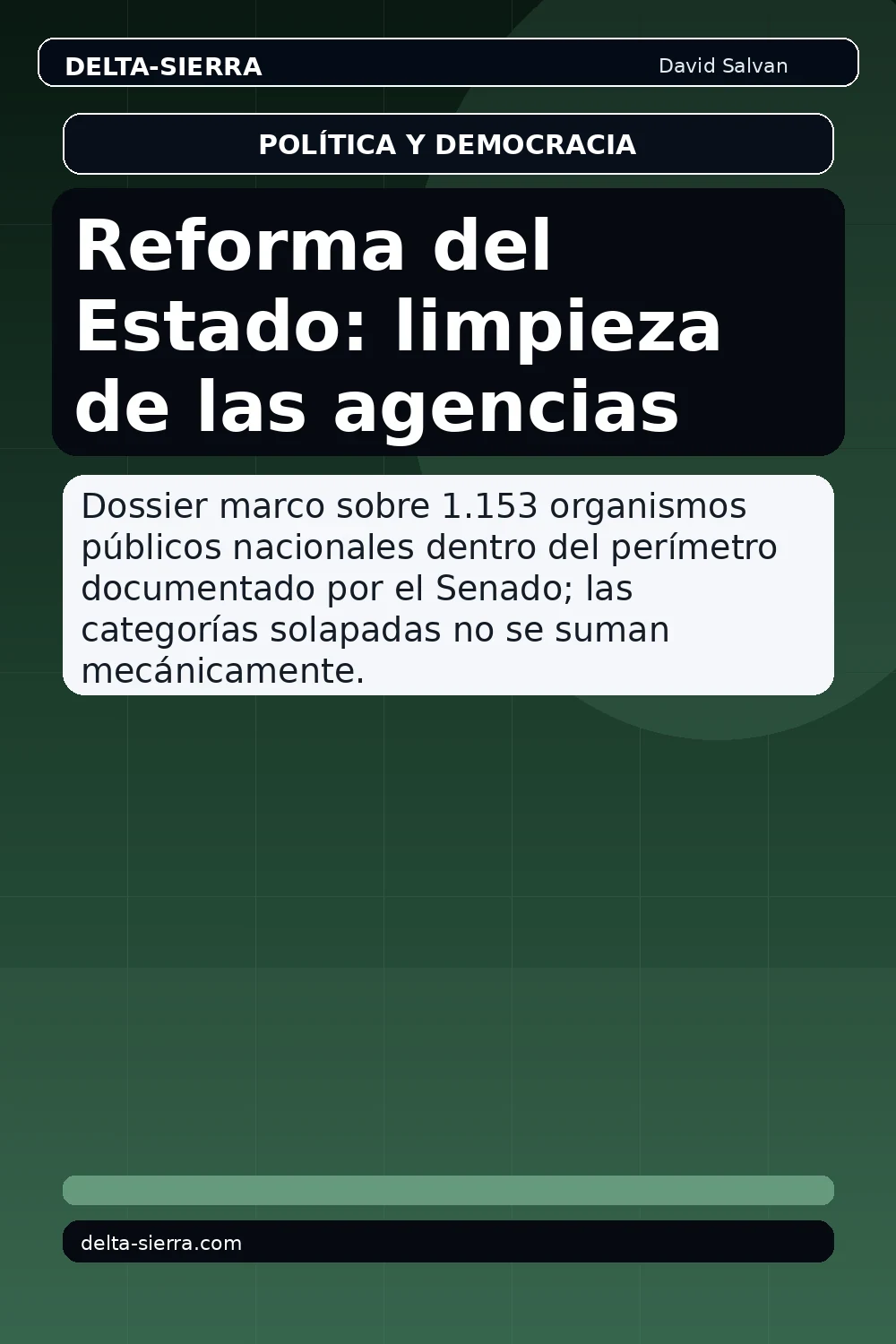 Reforma del Estado: limpieza de las agencias