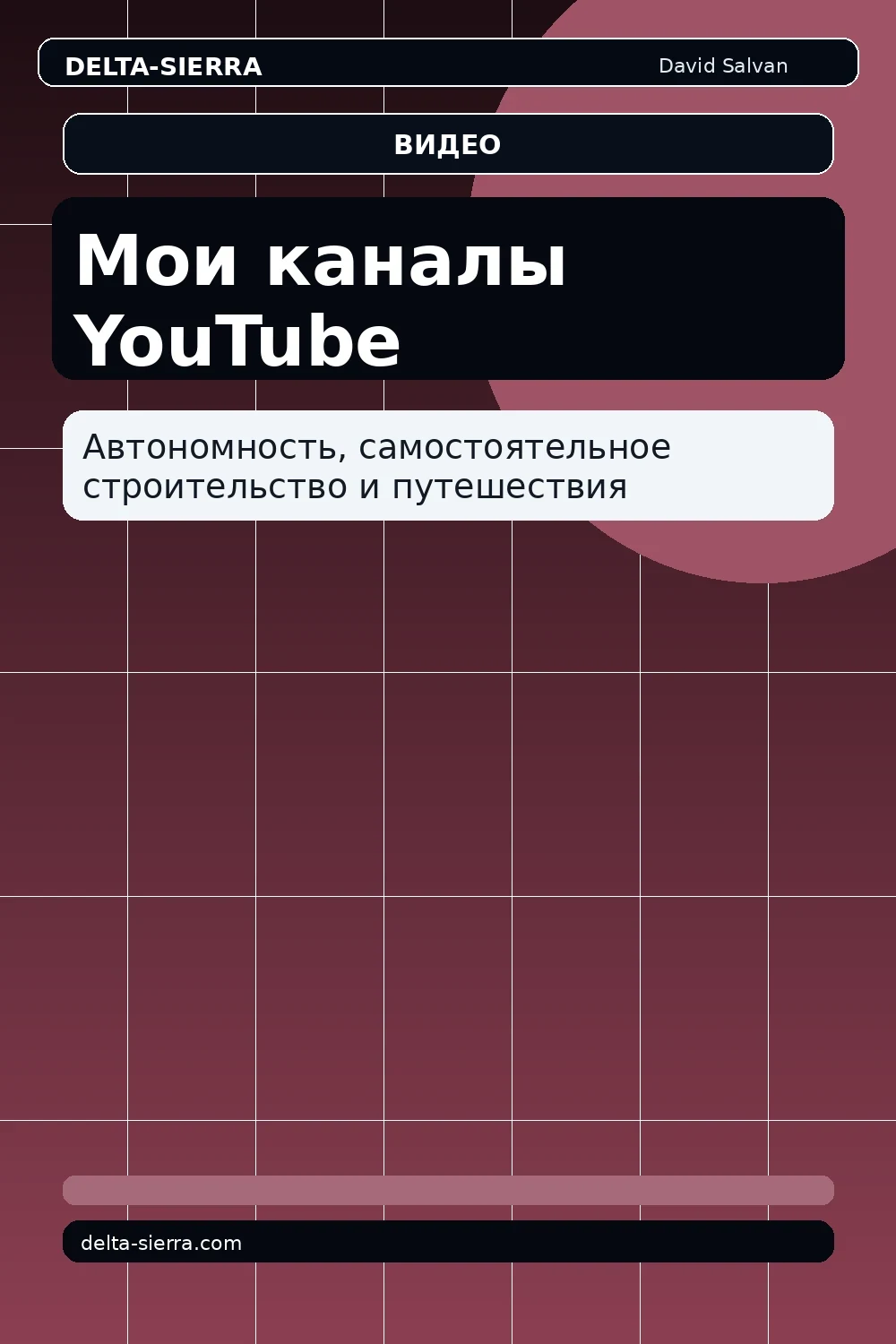Мои каналы YouTube: автономность, самостоятельное строительство и документированные путешествия