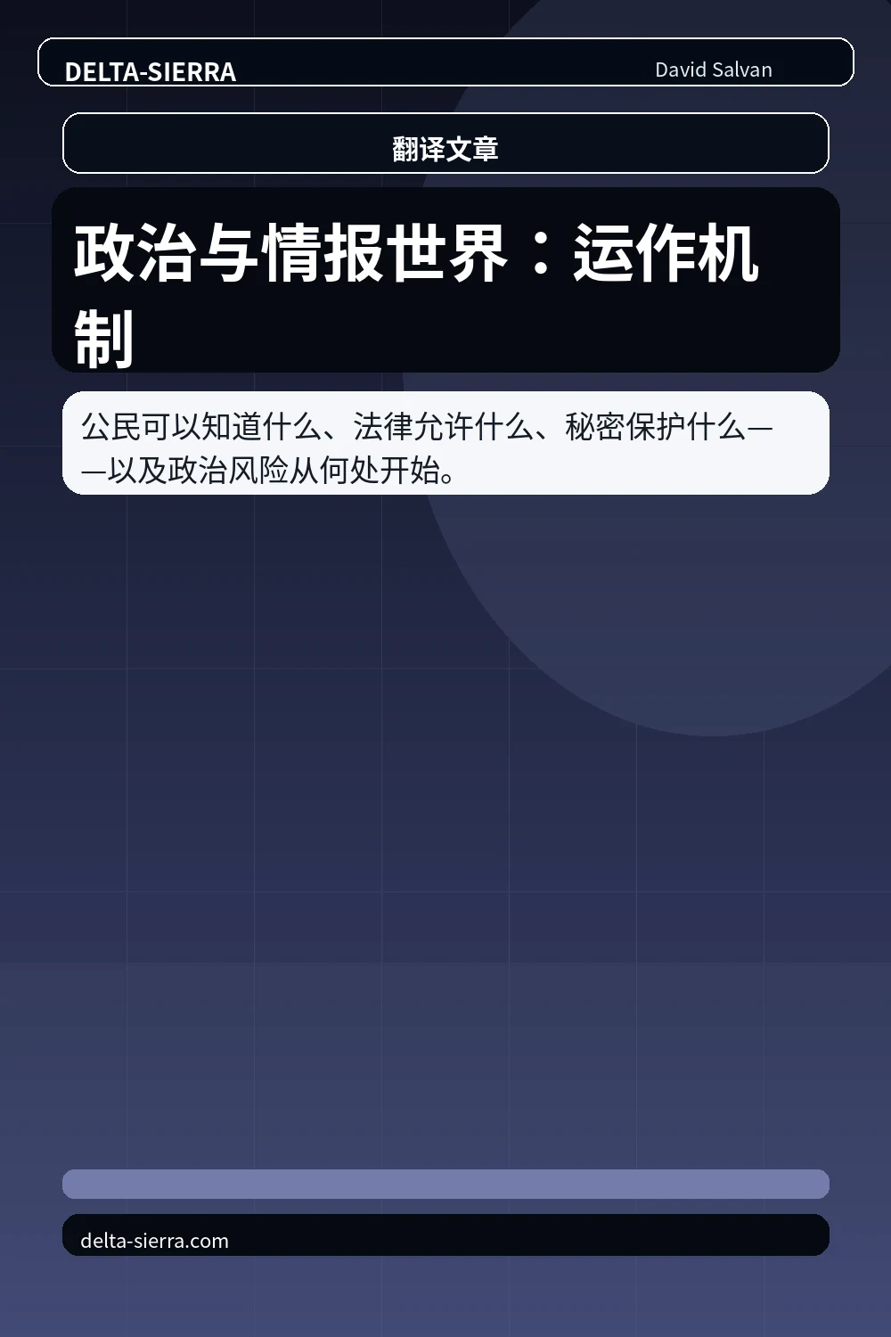 政治与情报世界：运作机制