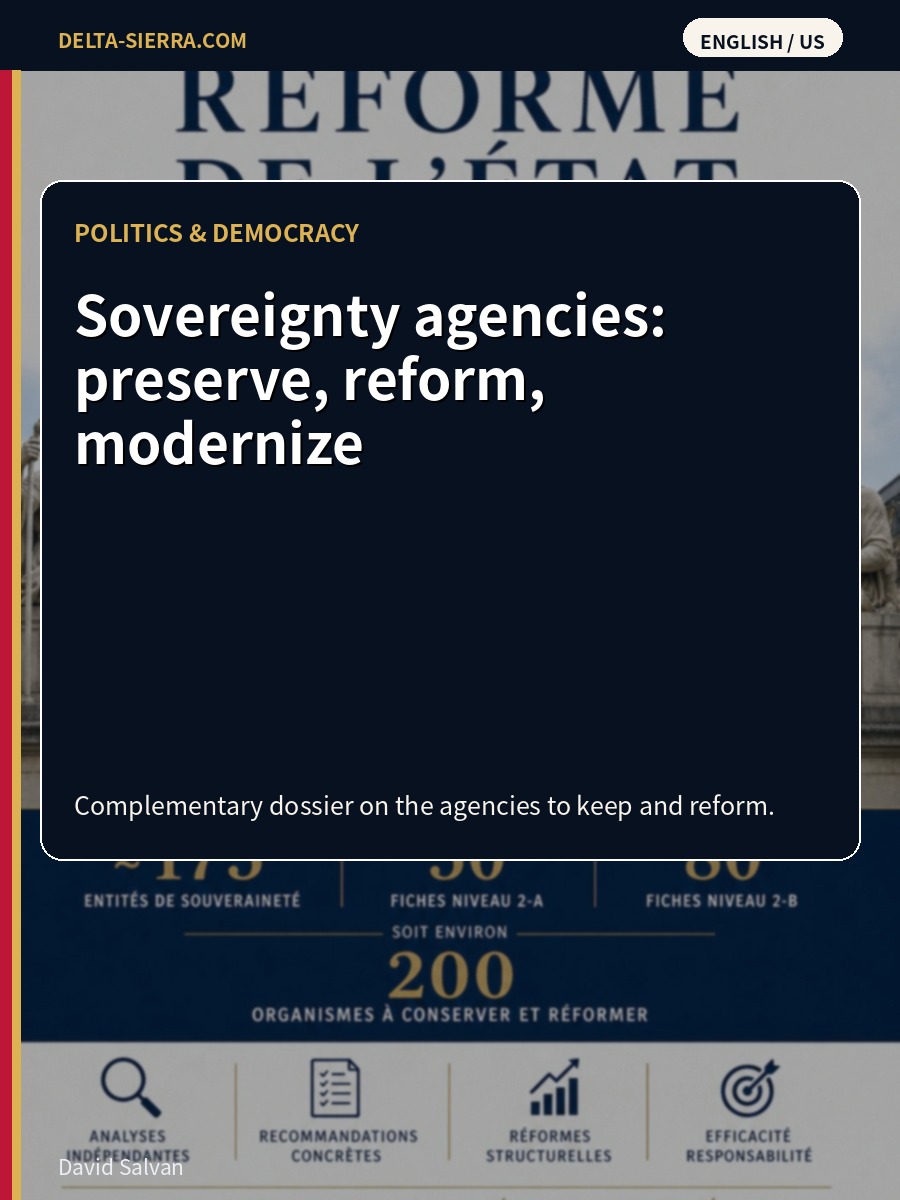 Sovereignty agencies: preserve, reform, modernize