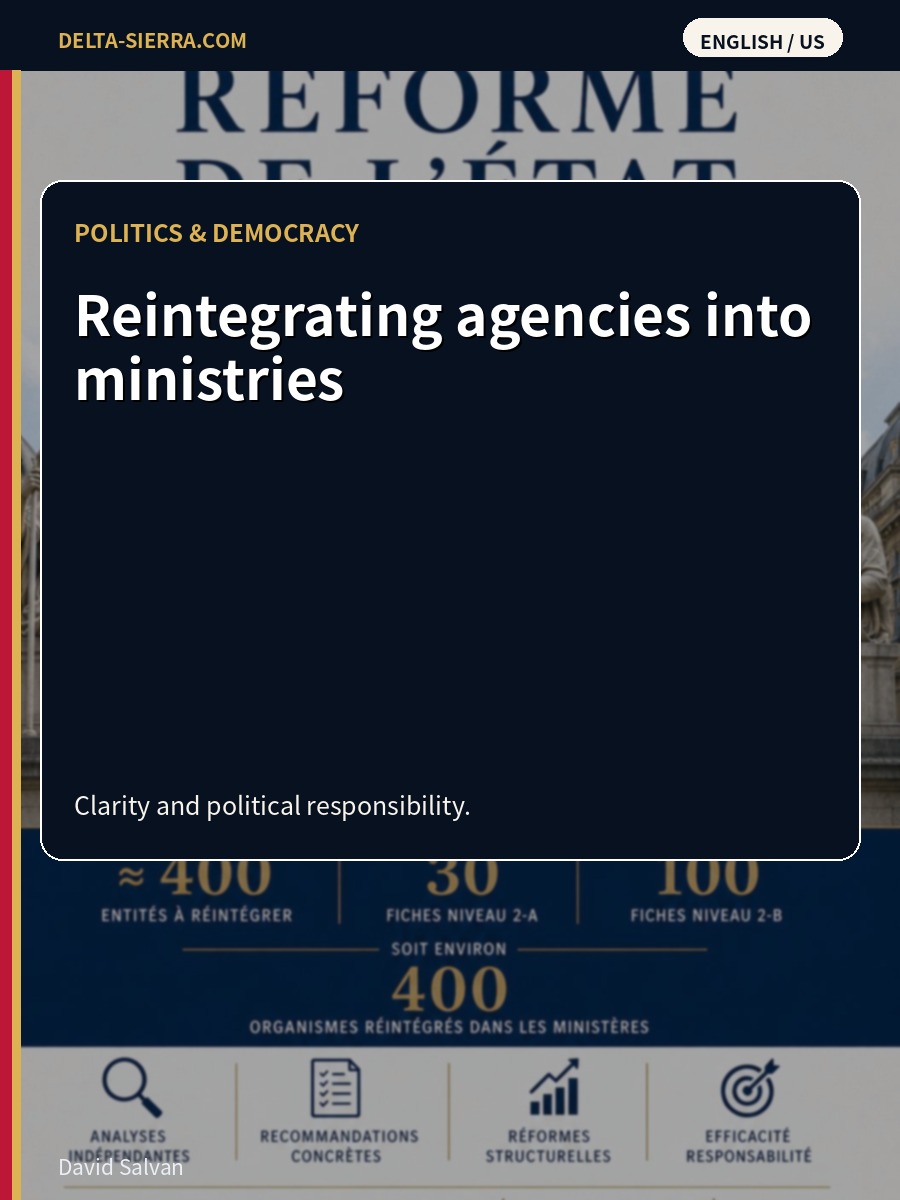 Reintegrating agencies into ministries