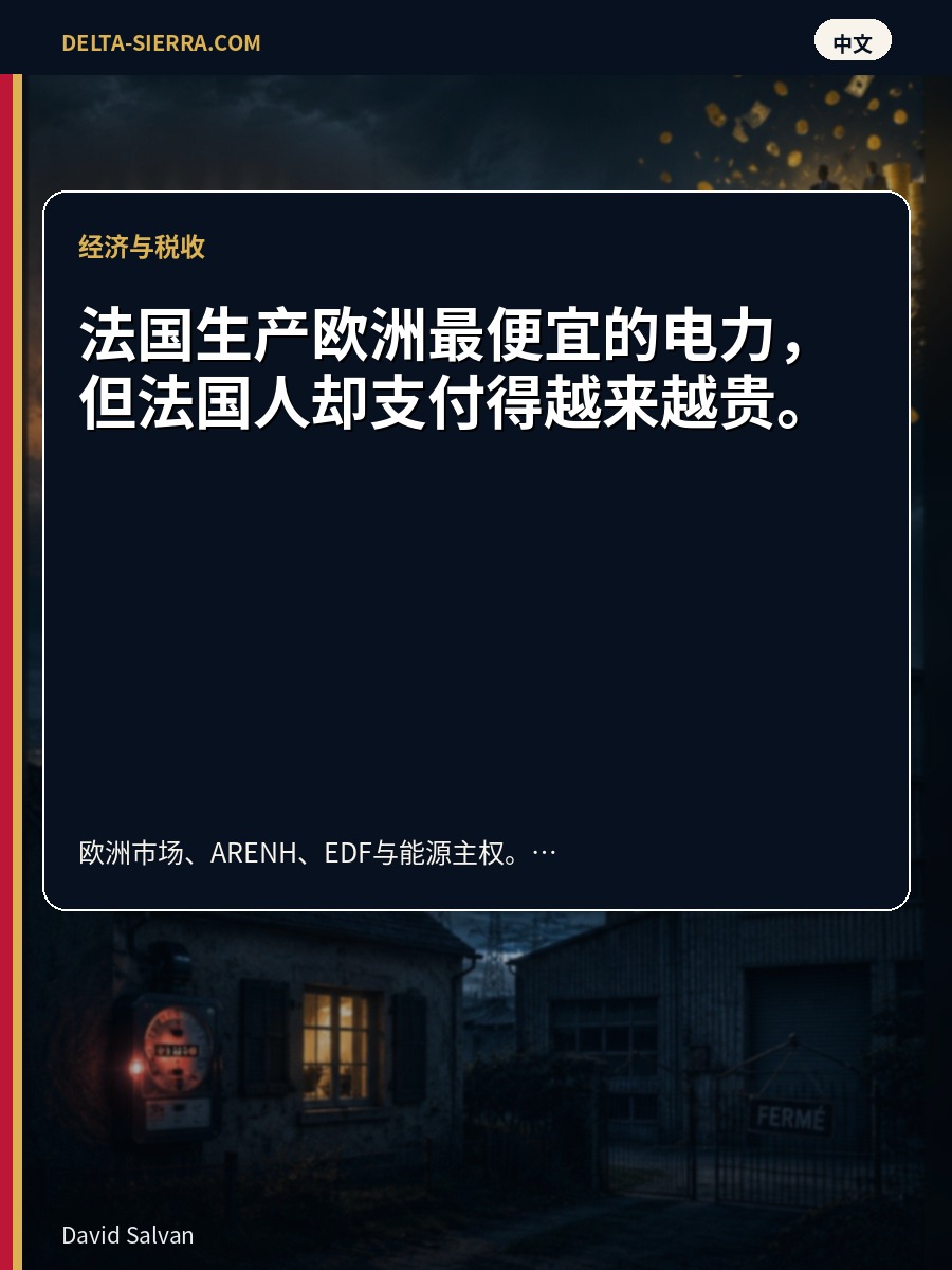 法国生产欧洲最便宜的电力，但法国人却支付得越来越贵。