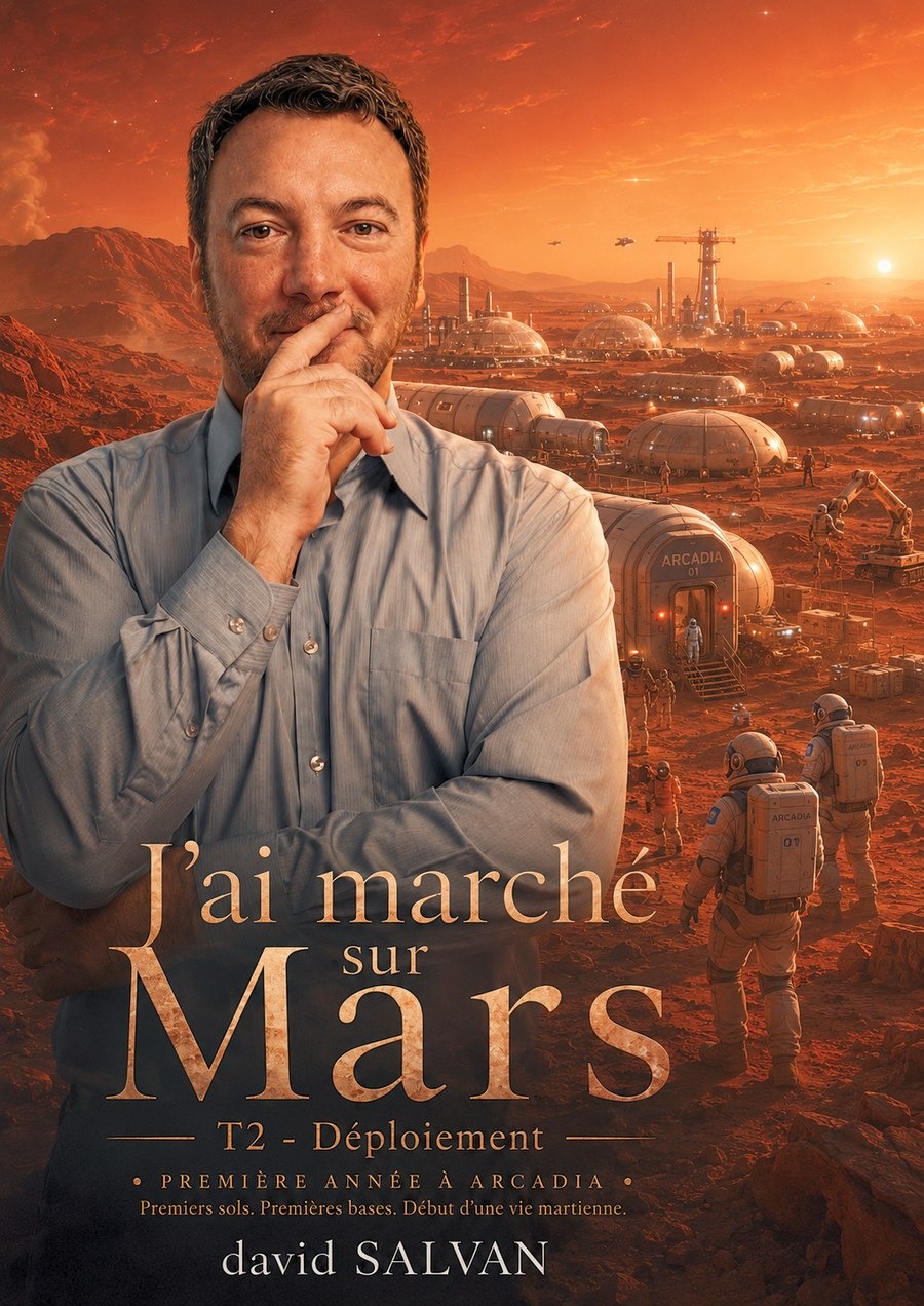 Couverture de J’ai marché sur Mars — T2 : Déploiement — Première année à Arcadia, de David Salvan.