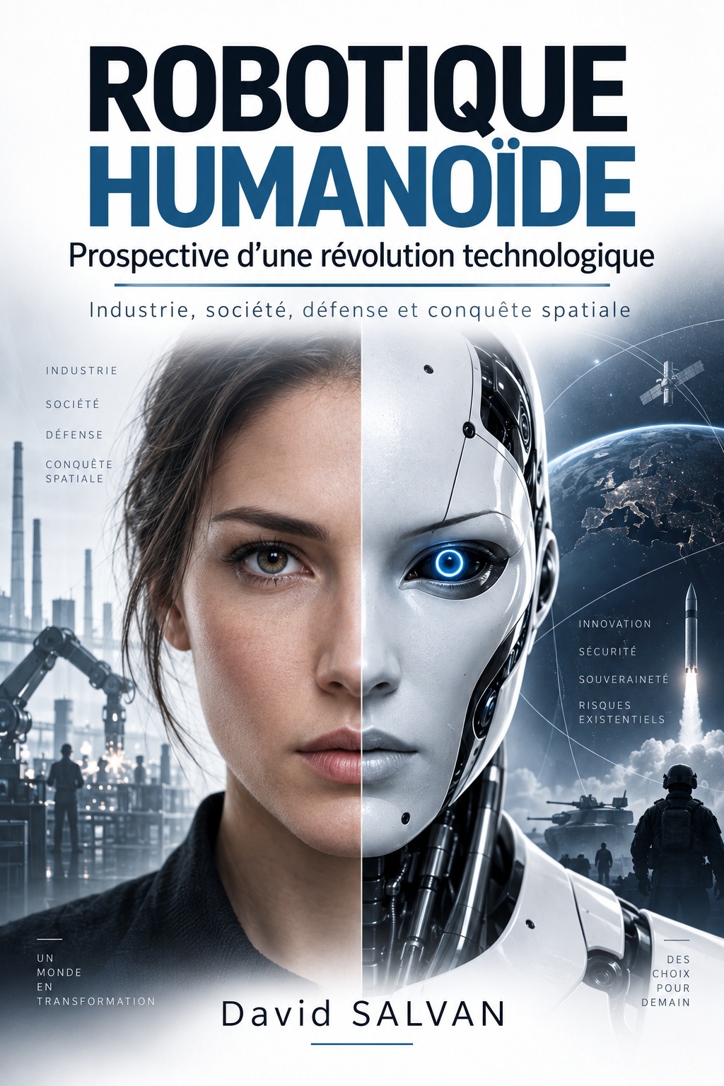 Couverture du livre ROBOTIQUE HUMANOÏDE : Prospective d’une révolution technologique, de David Salvan