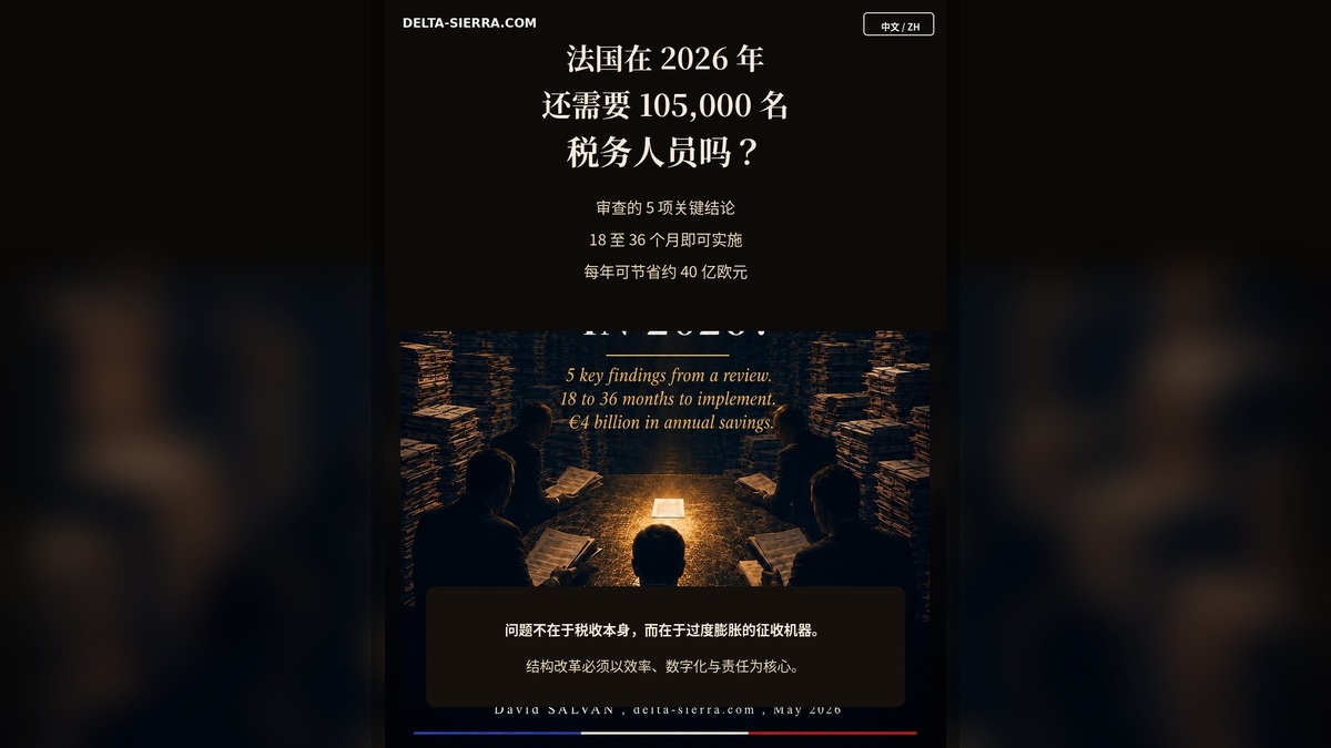 到2026年,法国国家还需要10.5万名税务人员吗?