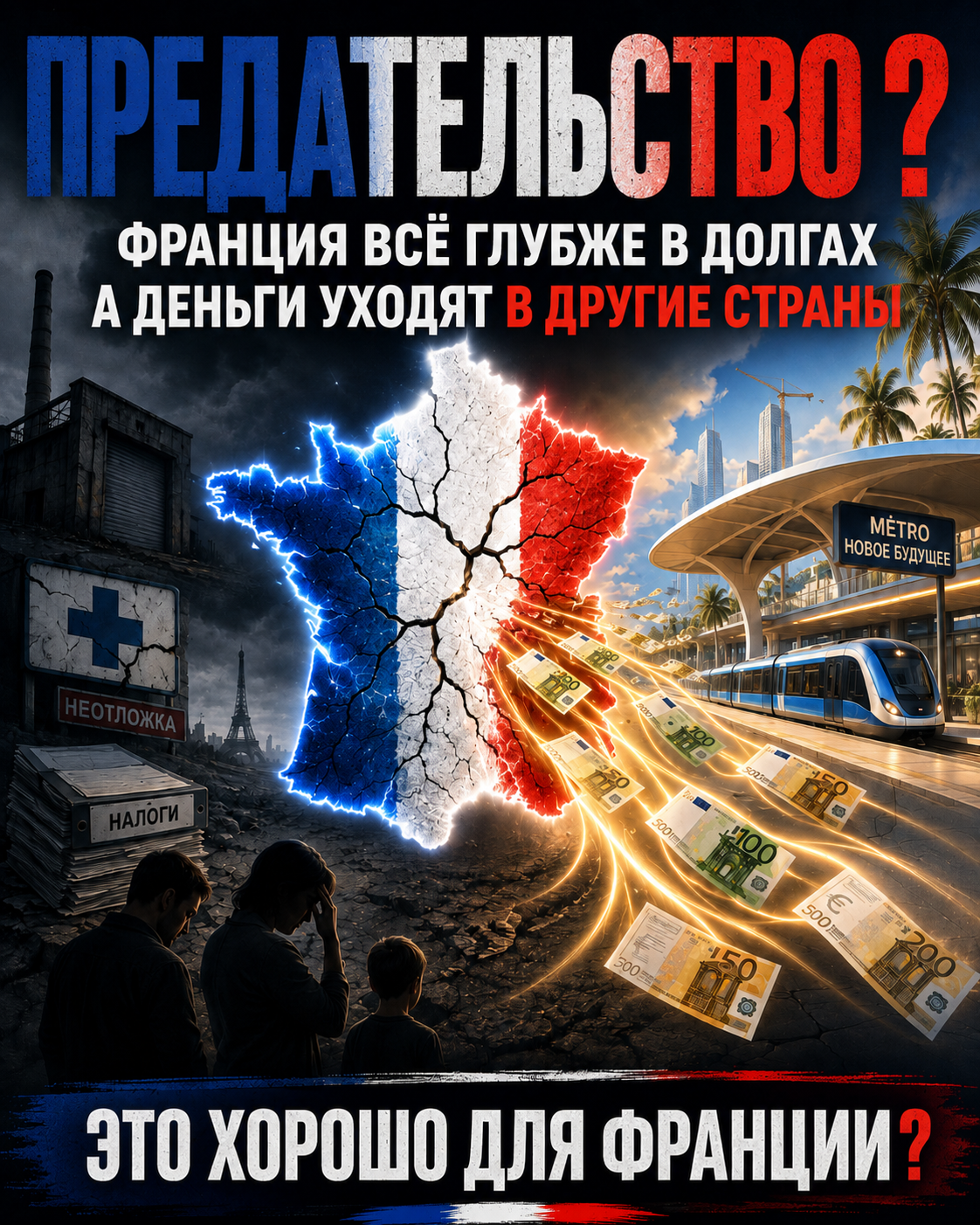 Иллюстрация: Предательство? Франция всё глубже в долгах, а деньги уходят в другие страны