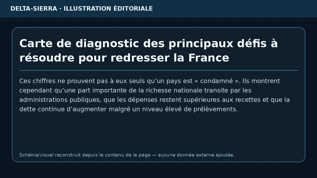 Carte de diagnostic des principaux défis à résoudre pour redresser la France