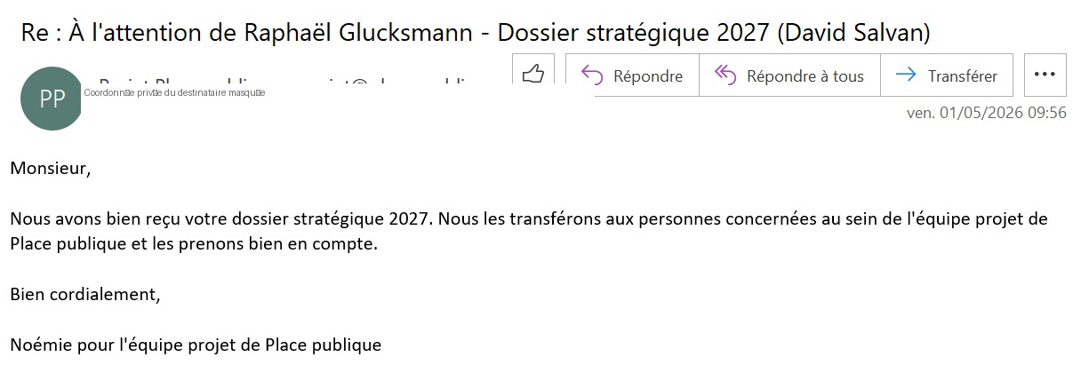 Capture de la réponse : Place publique — 1er mai 2026