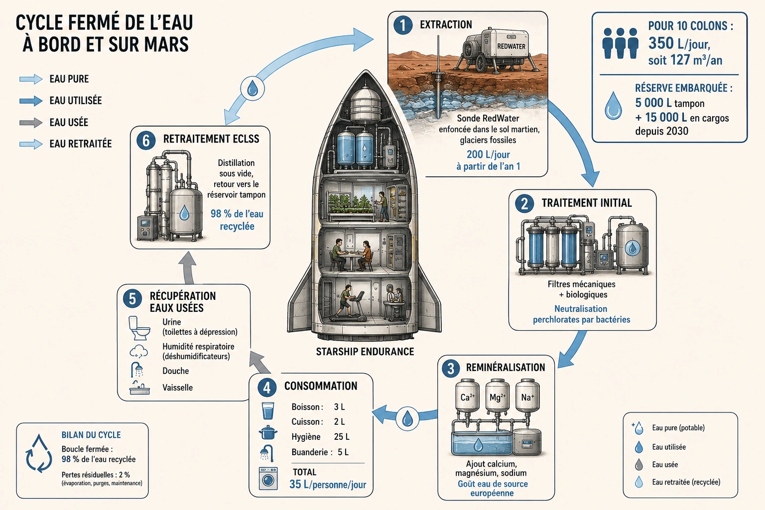 Phases de capacité, calendrier et seuils techniques avant une véritable colonie.