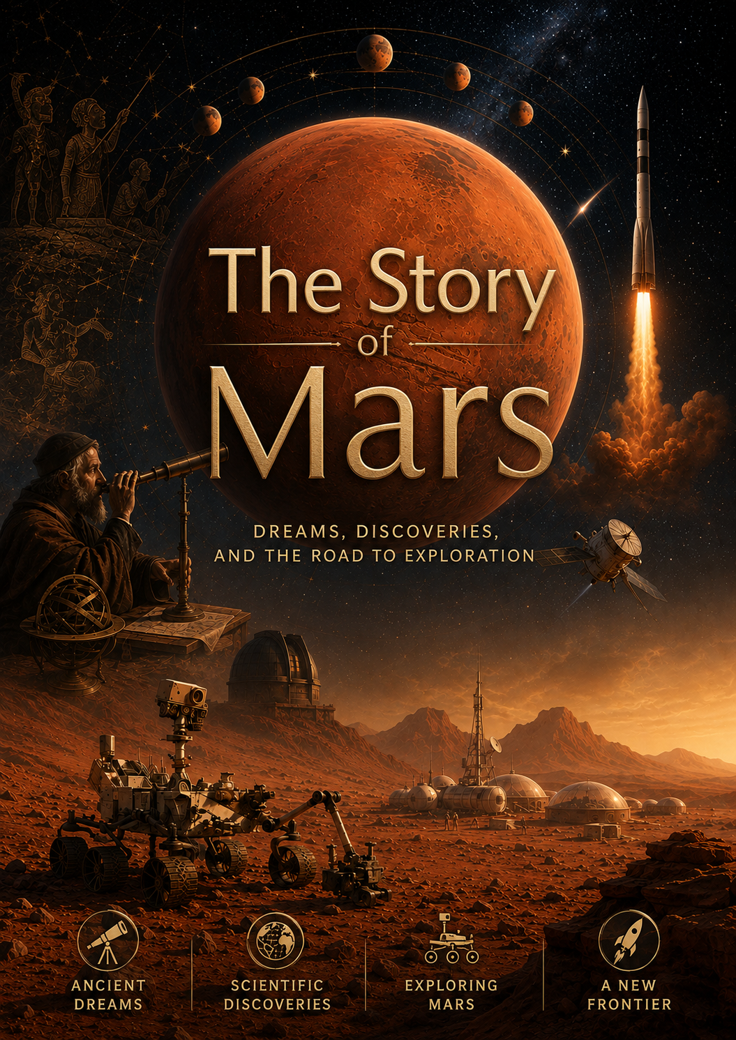 Mars as a destination across centuries of observation, imagination and exploration