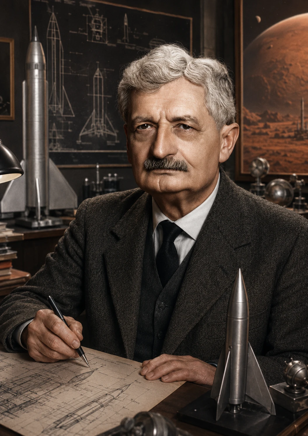 Portrait illustré d’Hermann Oberth