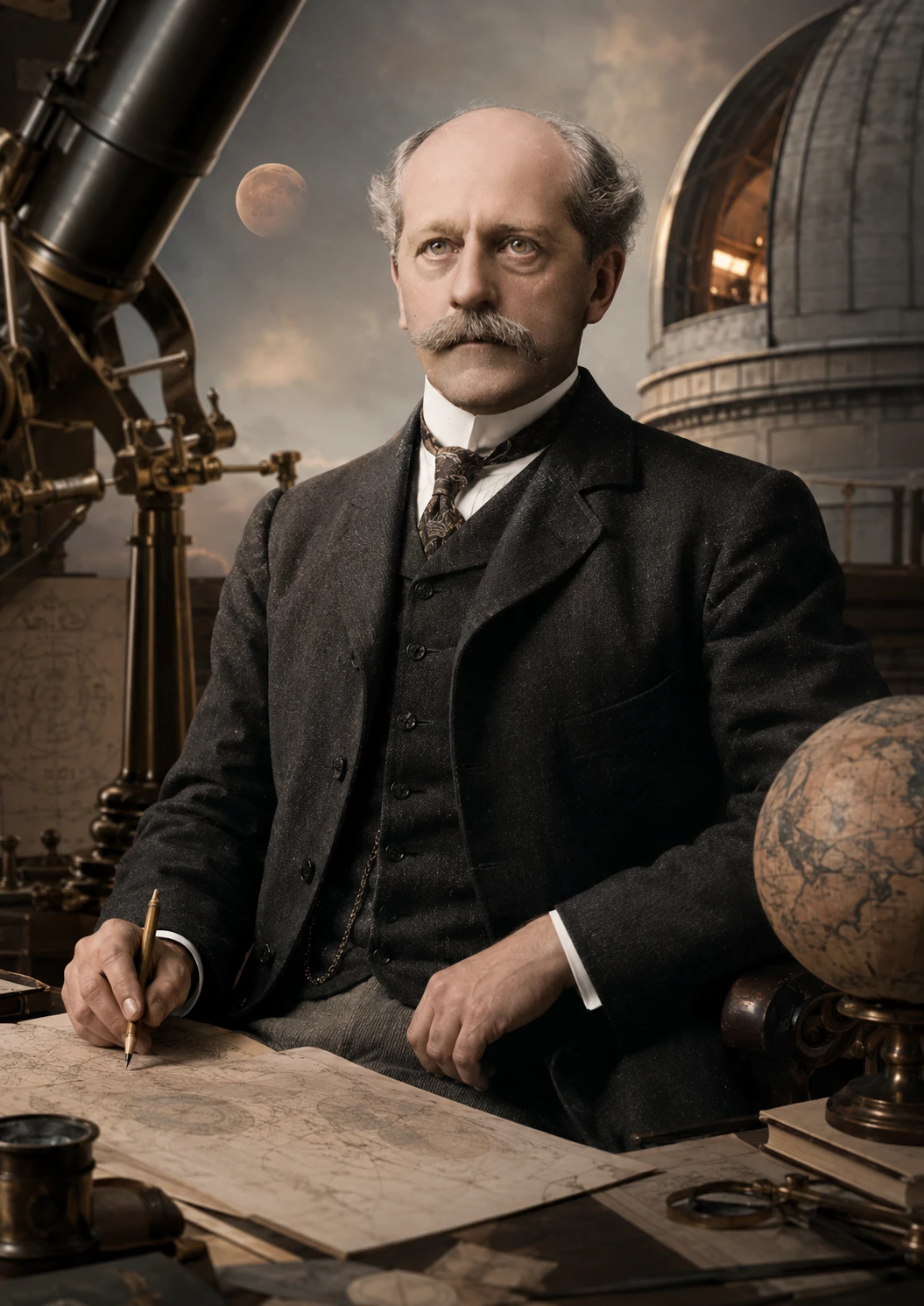 Portrait illustré de Percival Lowell