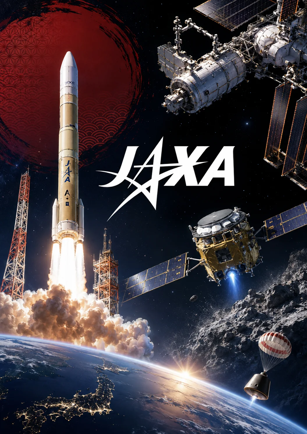 Context illustration of Japanese space exploration and precision navigation.