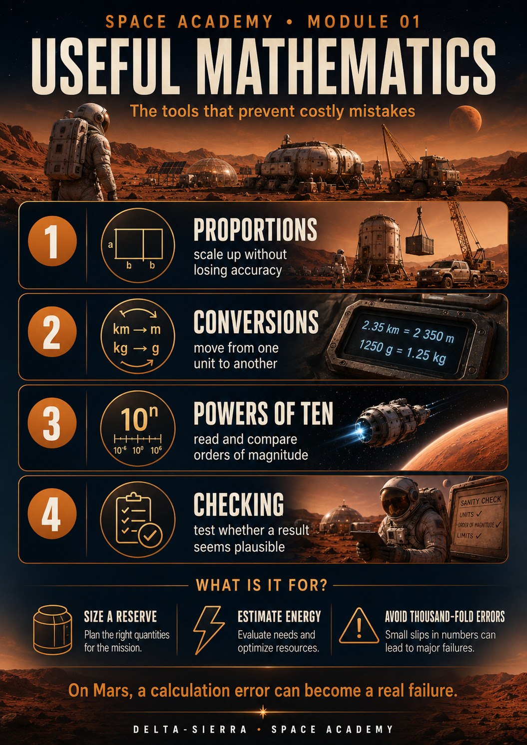 Useful mathematics for reasoning about Martian systems.