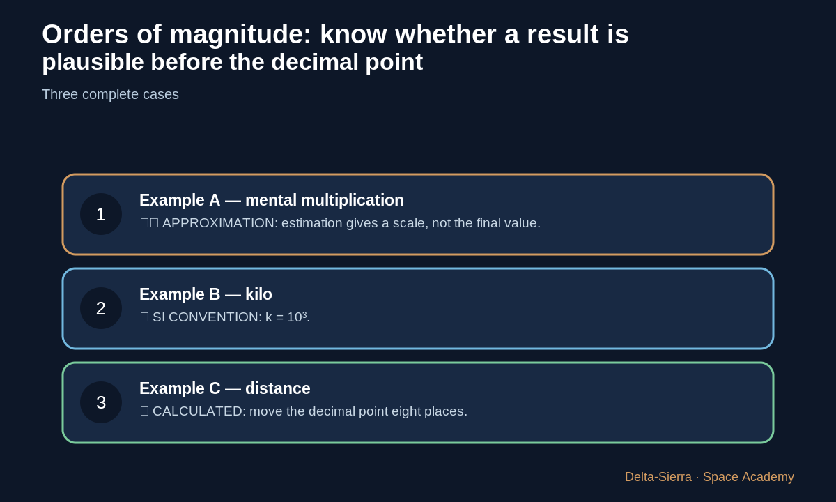 Three numerical examples in the course