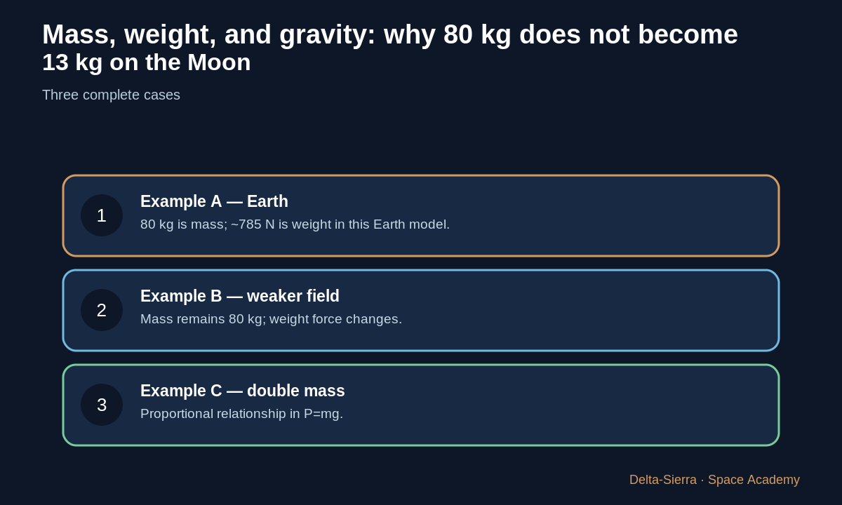 Tool, suited astronaut and cargo examples.