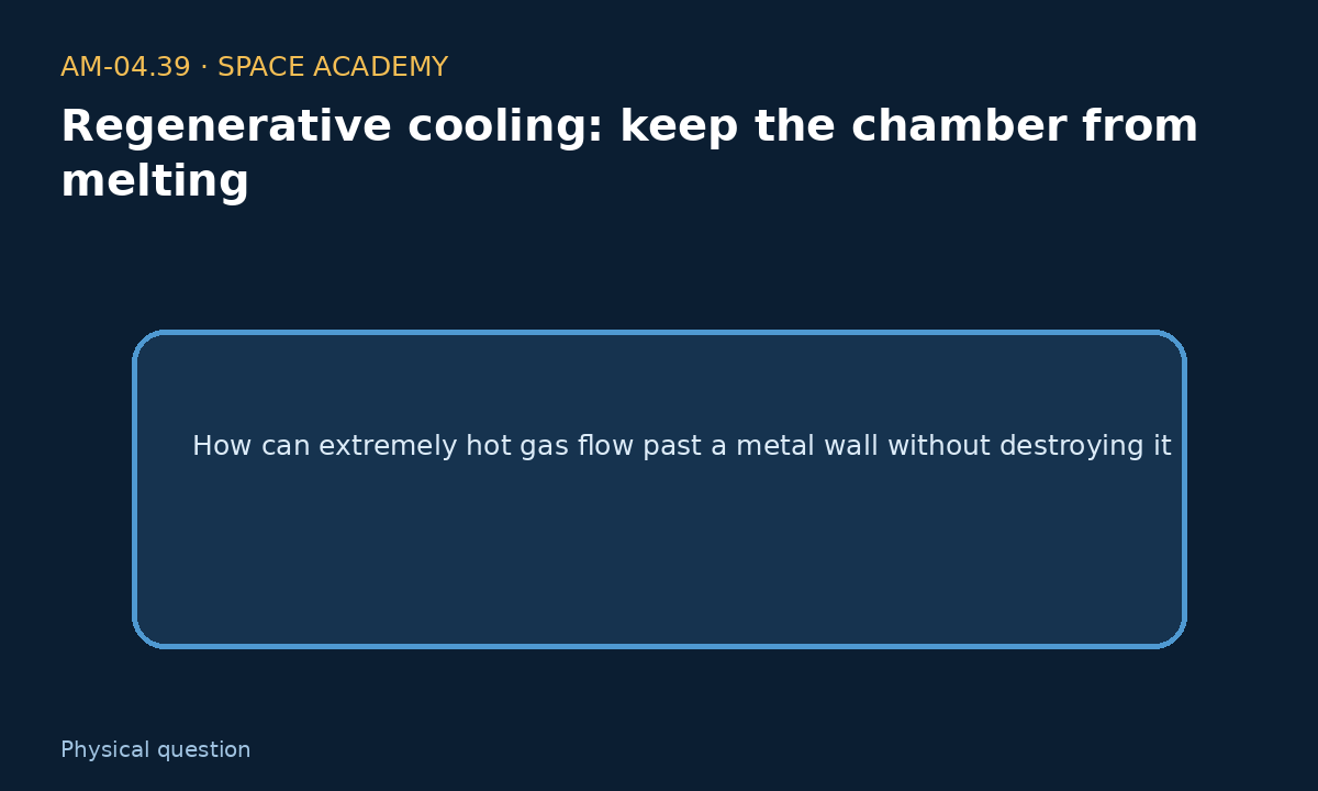 Learning diagram 1: 1 — The physical question — Regenerative cooling: keep the chamber from melting