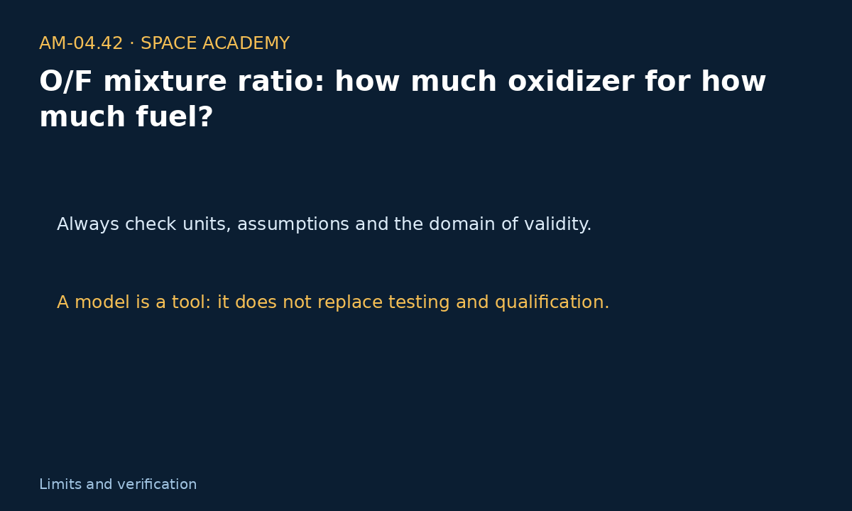 Learning diagram 5: 7 — Sensitivity, inverse calculation, and sanity check — O/F mixture ratio: how much oxidizer for how much fuel?