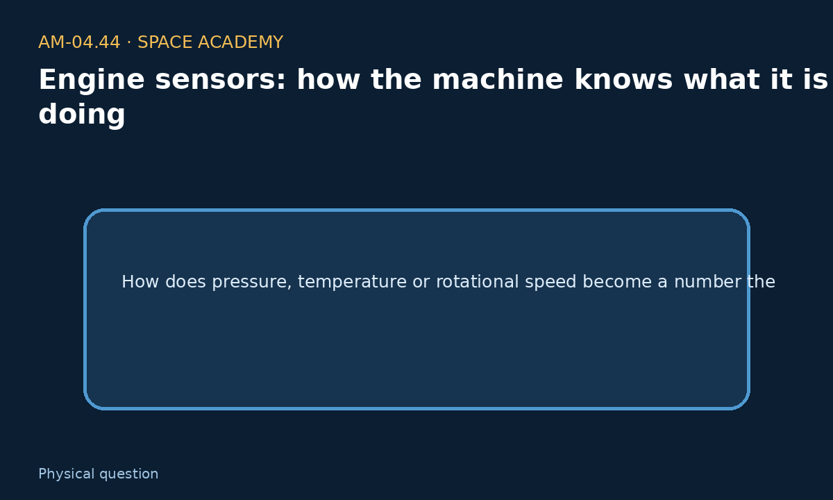 Learning diagram 1: 1 — The physical question — Engine sensors: how the machine knows what it is doing
