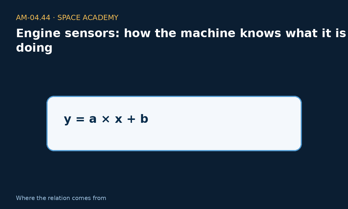Learning diagram 3: 3 — Where does the relation come from? — Engine sensors: how the machine knows what it is doing