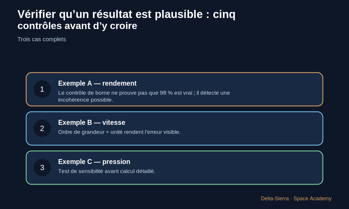 Trois exemples chiffrés du cours