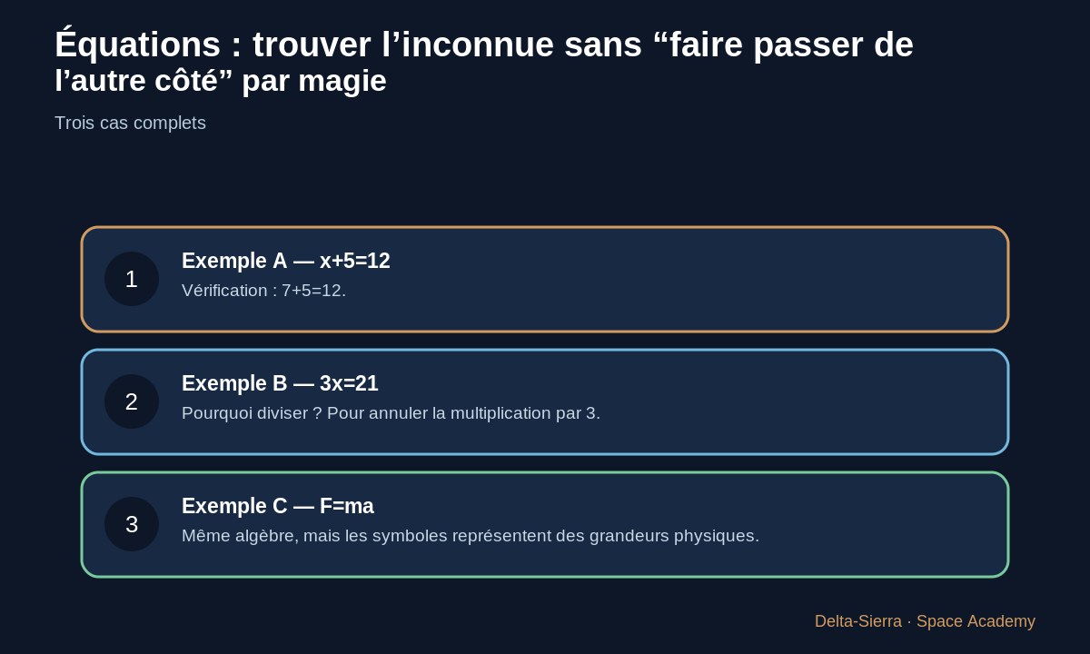Trois exemples chiffrés du cours