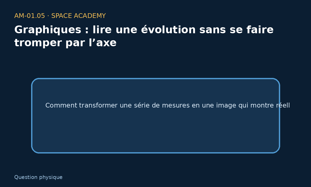 Schéma pédagogique 1 : 1 — La question physique — Graphiques : lire une évolution sans se faire tromper par l’axe