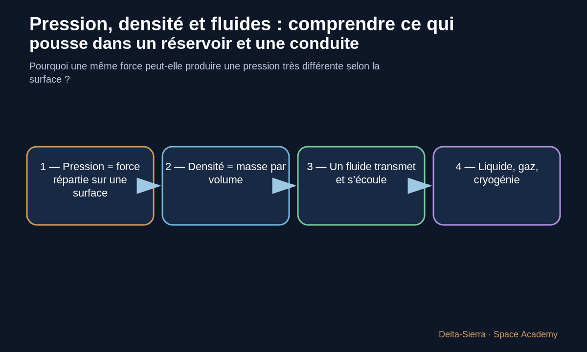Schéma pédagogique 1: 1 — Pression = force répartie sur une surface