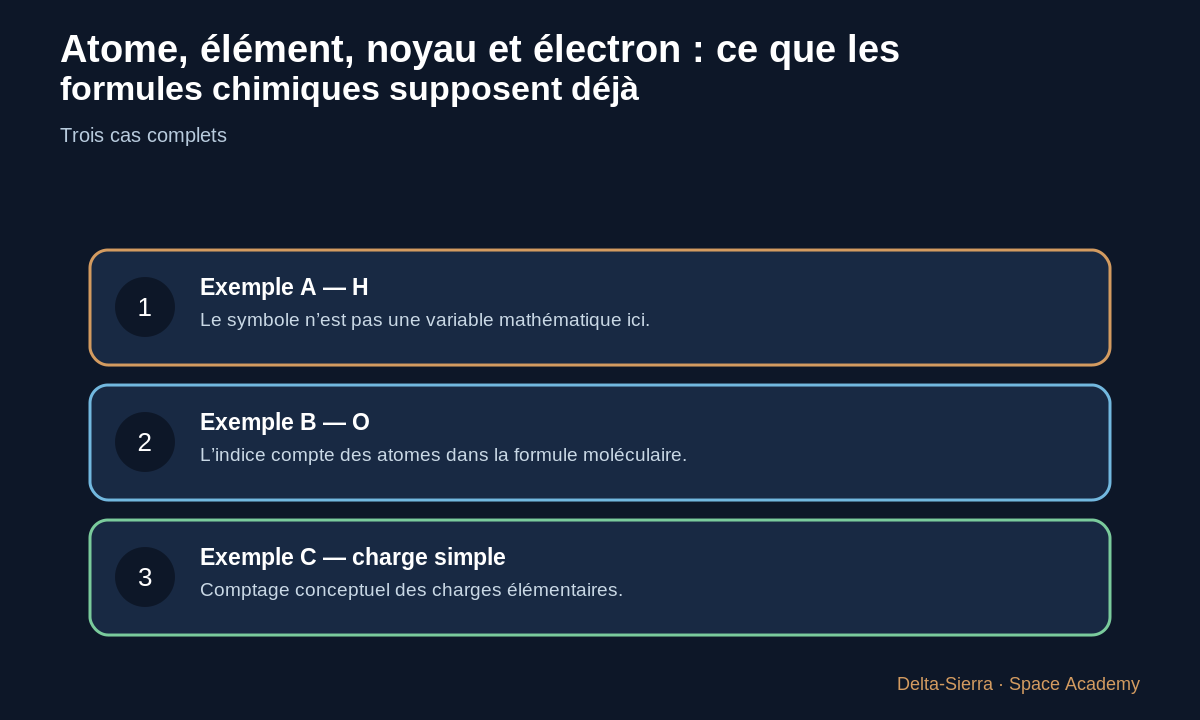 Trois exemples chiffrés du cours