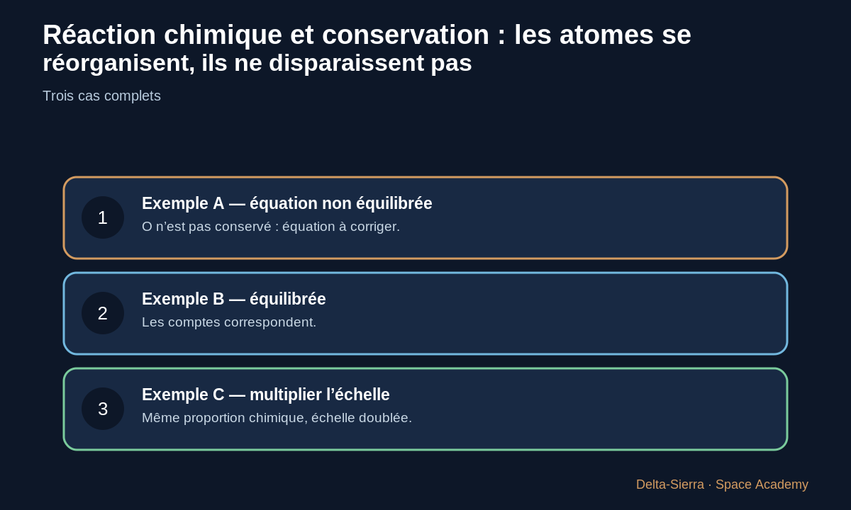 Trois exemples chiffrés du cours
