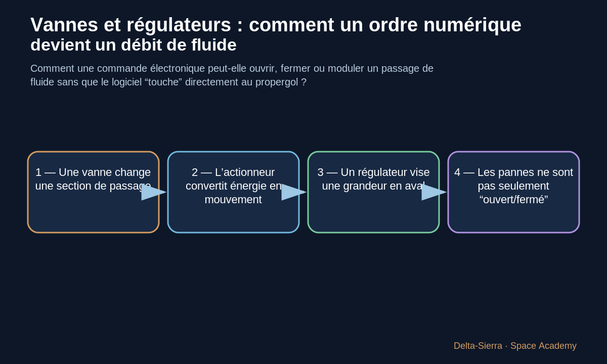 Schéma pédagogique 1: 1 — Une vanne change une section de passage