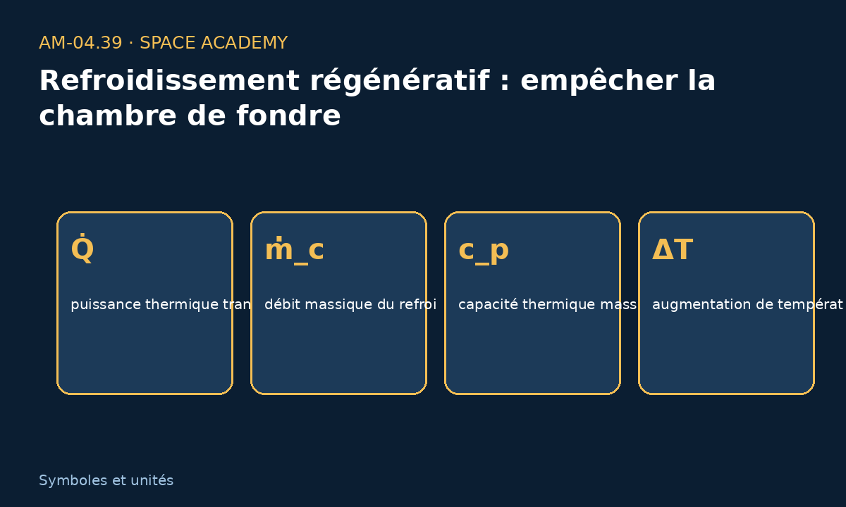 Schéma pédagogique 2 : 2 — Comment lire les symboles et les unités — Refroidissement régénératif : empêcher la chambre de fondre