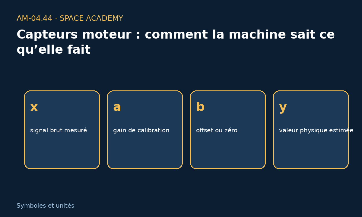 Schéma pédagogique 2 : 2 — Comment lire les symboles et les unités — Capteurs moteur : comment la machine sait ce qu’elle fait